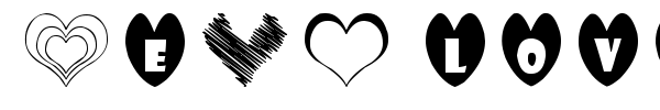 Sexy Love Hearts font preview